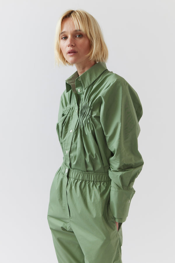 Georgie Pant | Willow Green Poplin