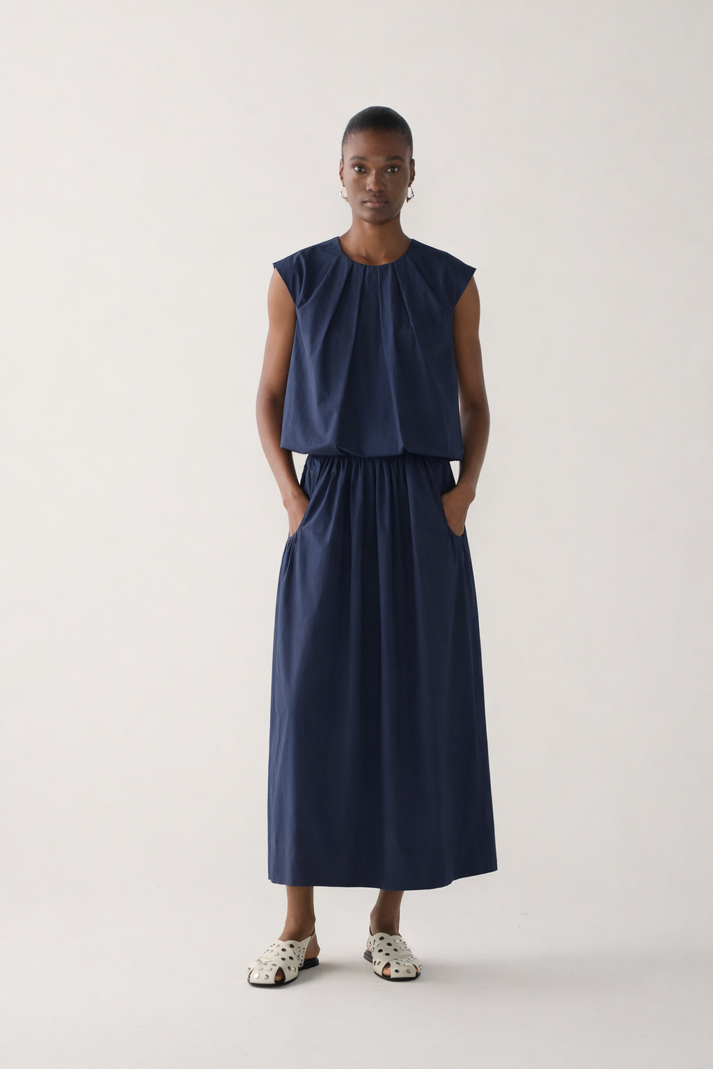 Jewel Top | Navy Poplin