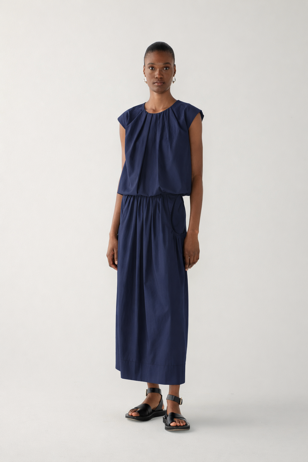 Jewel Top | Navy Poplin