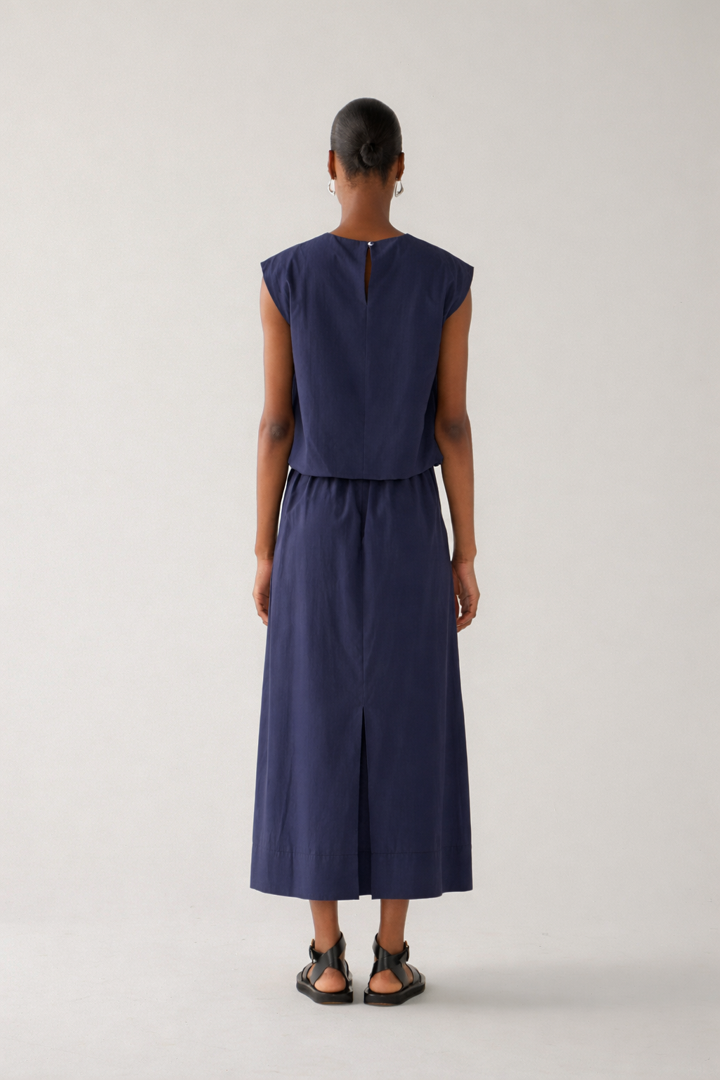Jewel Top | Navy Poplin