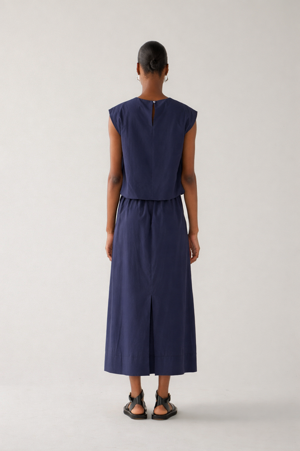 Jewel Top | Navy Poplin