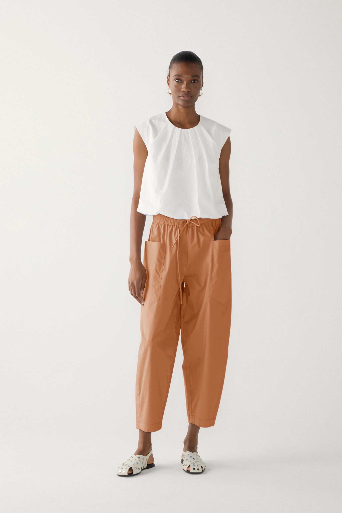 Edna Pant | Brick Poplin