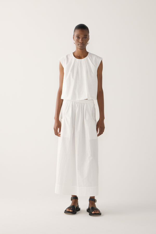 Oda Skirt | White Seersucker