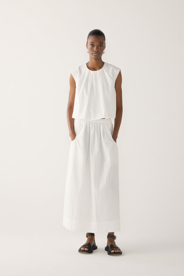Oda Skirt | White Seersucker