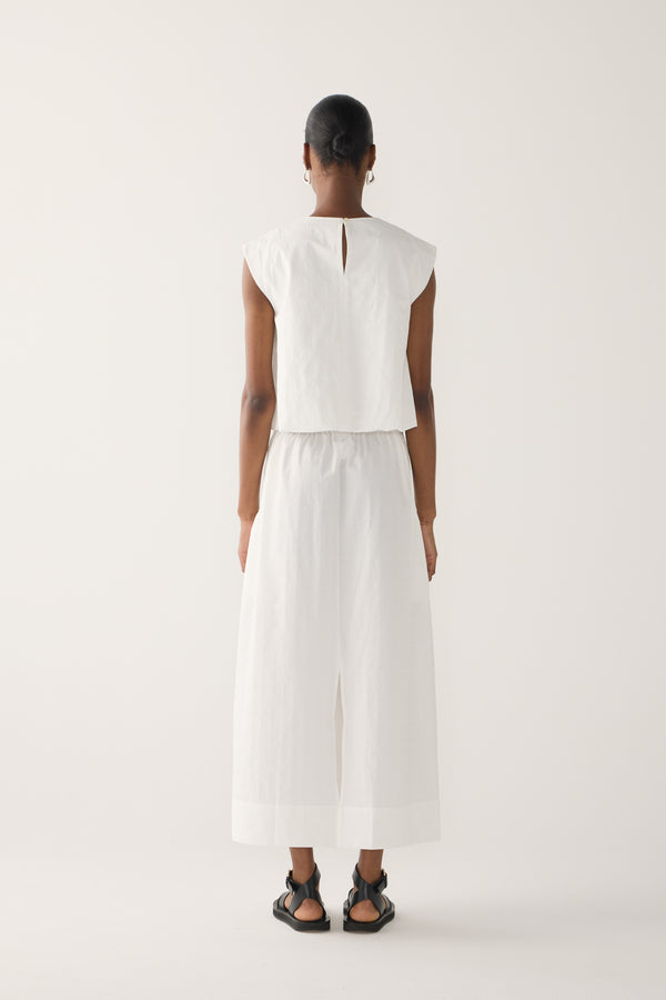 Oda Skirt | White Seersucker