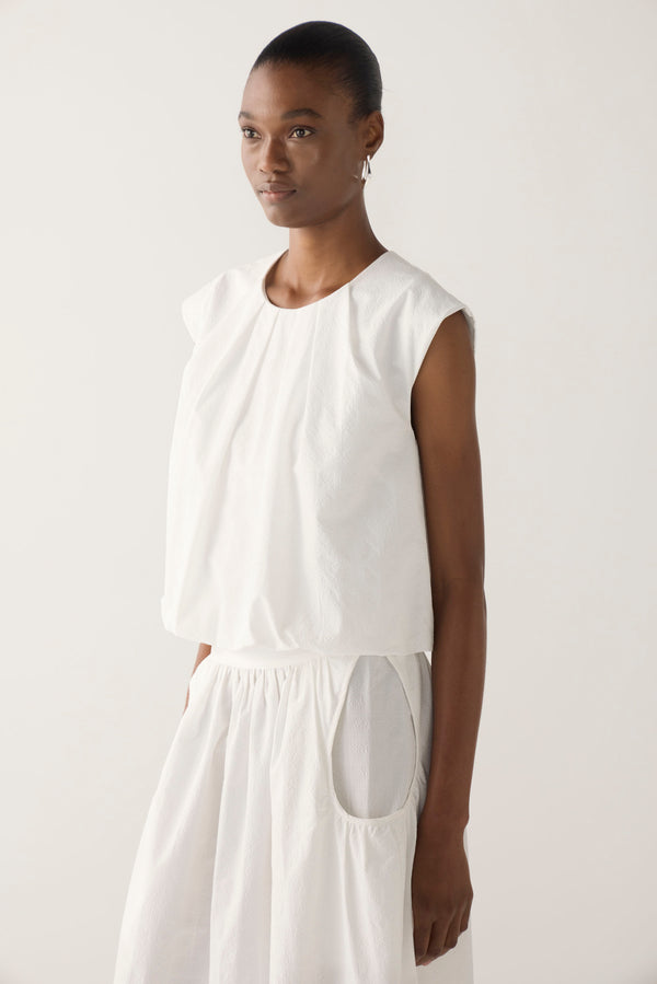 Oda Skirt | White Seersucker