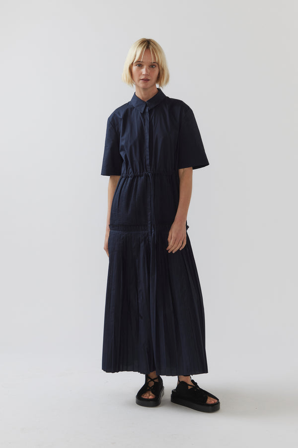 Jill Dress | Navy Poplin