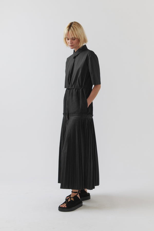 Jill Dress | Black Poplin