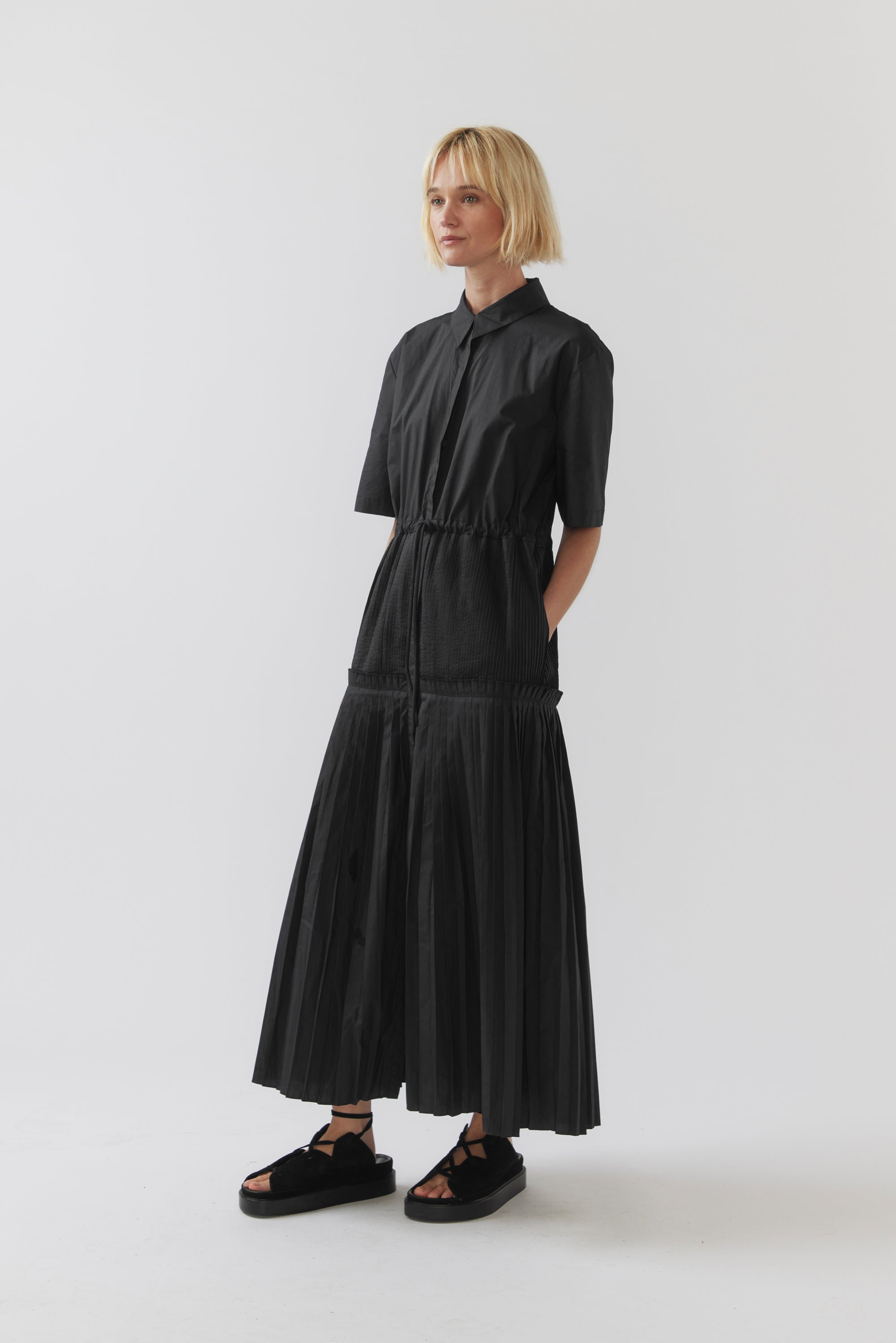 Jill Dress | Black Poplin