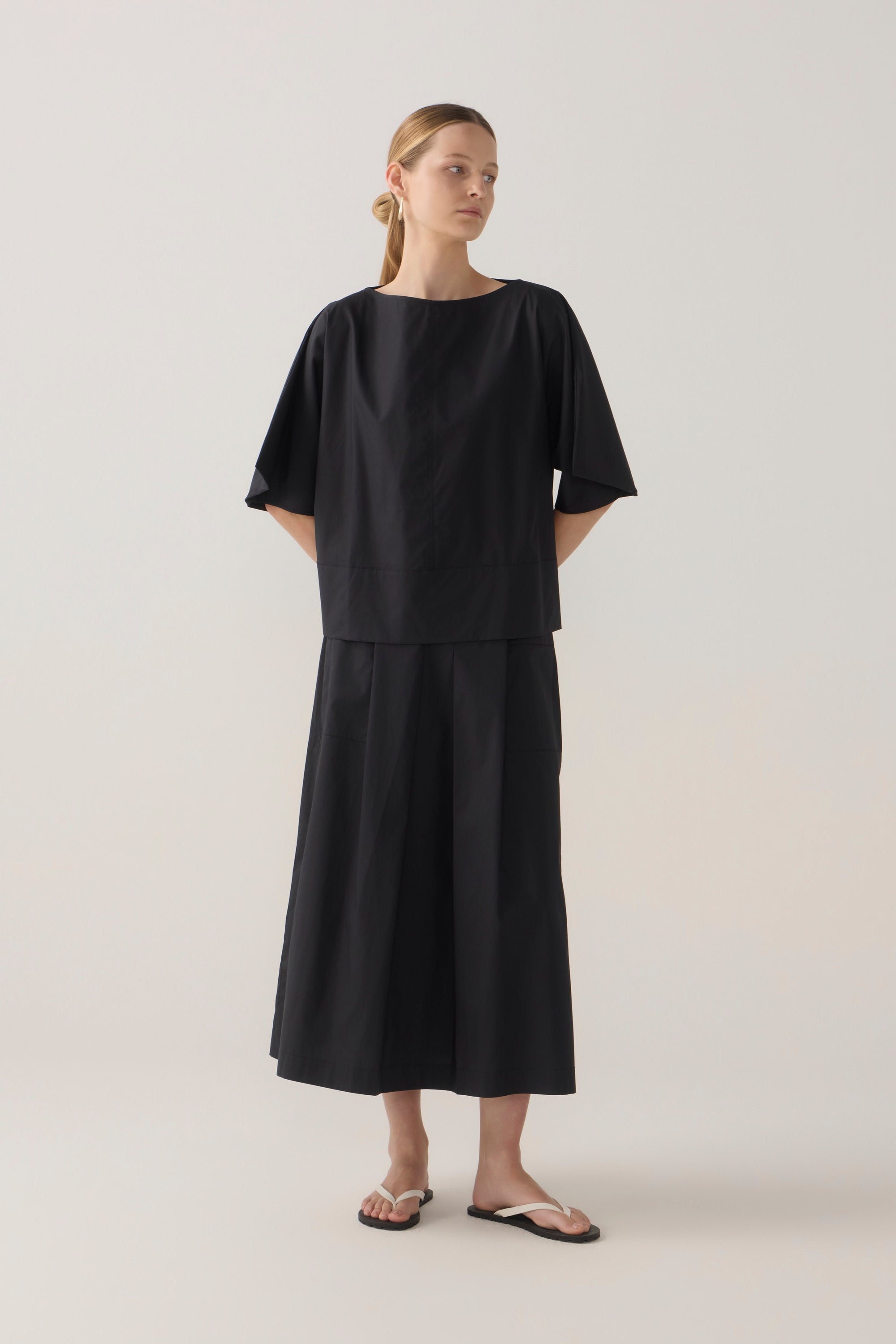 Julietta Skirt | Black Cotton Tencel