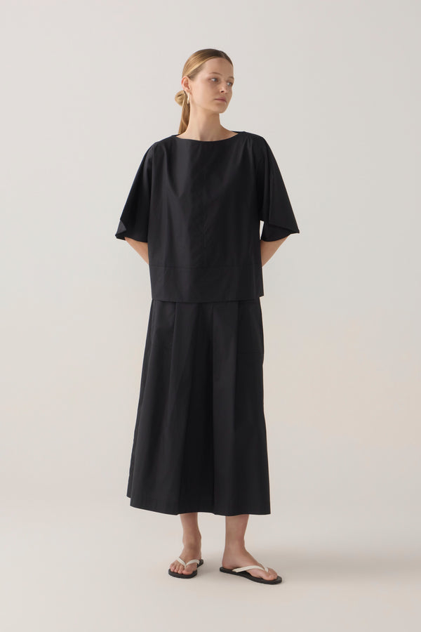 Julietta Skirt | Black Cotton Tencel
