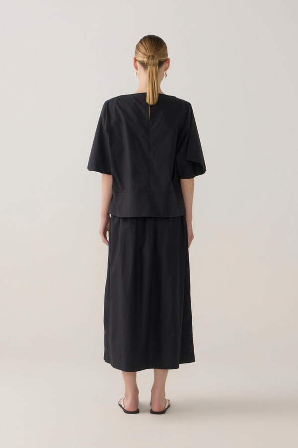 Julietta Skirt | Black Cotton Tencel
