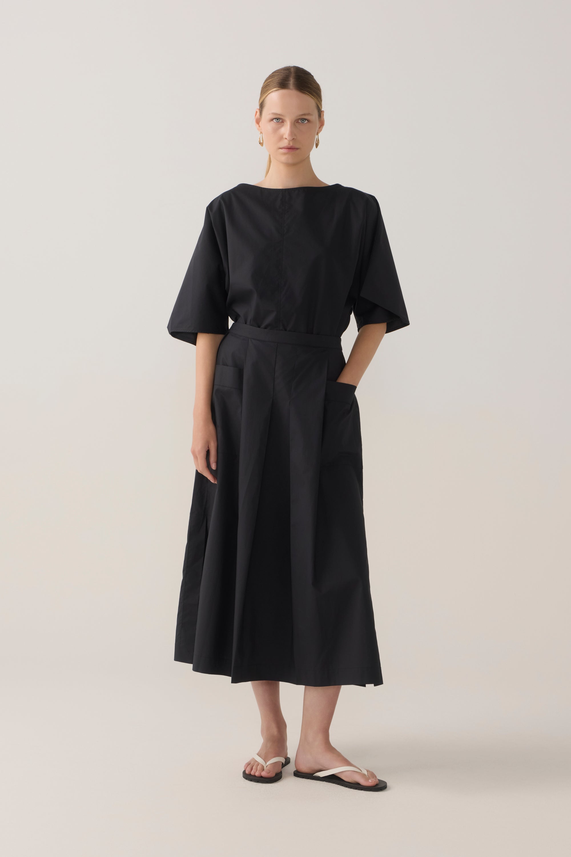 Julietta Skirt | Black Cotton Tencel