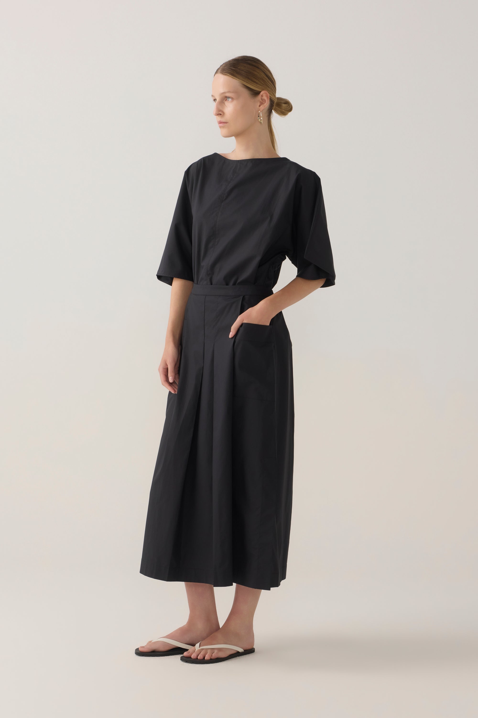 Julietta Skirt | Black Cotton Tencel