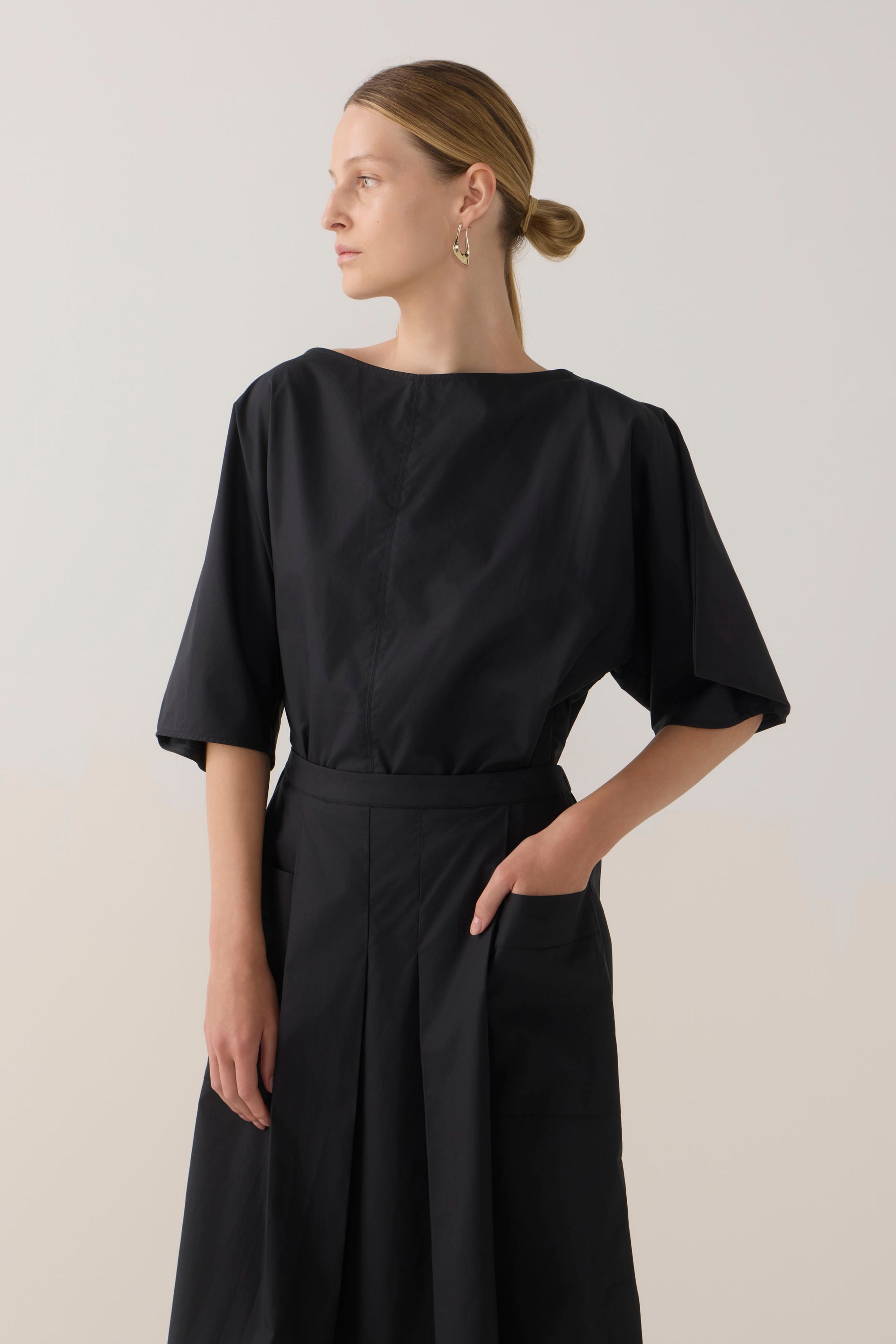 Julietta Skirt | Black Cotton Tencel