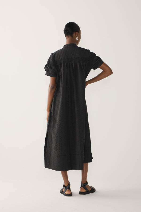 Kaya Dress | Black Stripe Seersucker