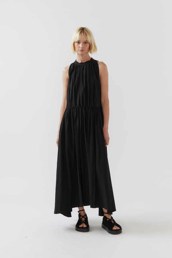 Kinga Dress | Black Seersucker