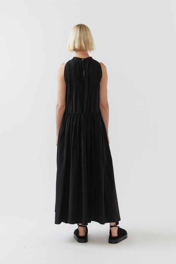 Kinga Dress | Black Seersucker