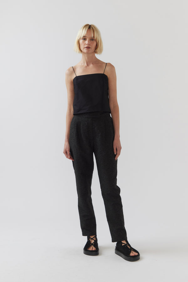 Viola Pant | Black Jacquard