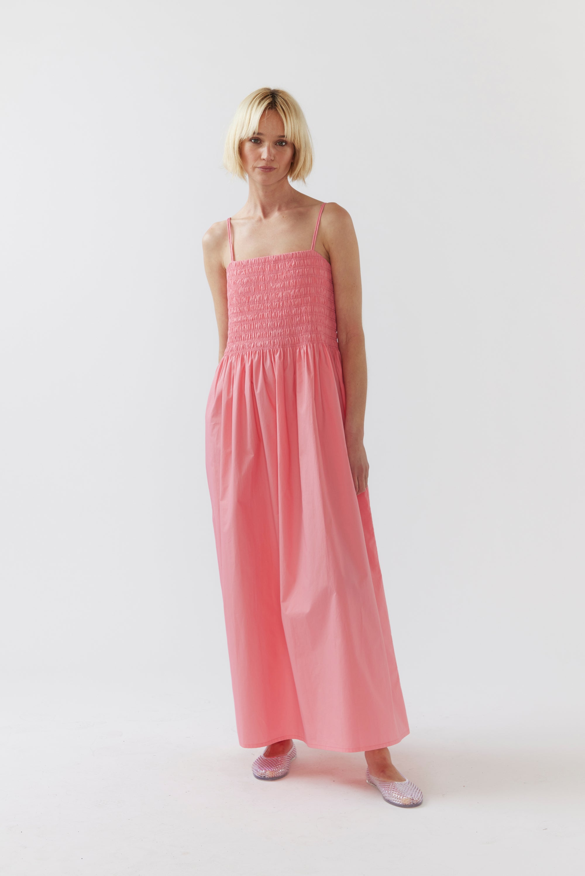 Liv Dress | Strawberry Pink Poplin