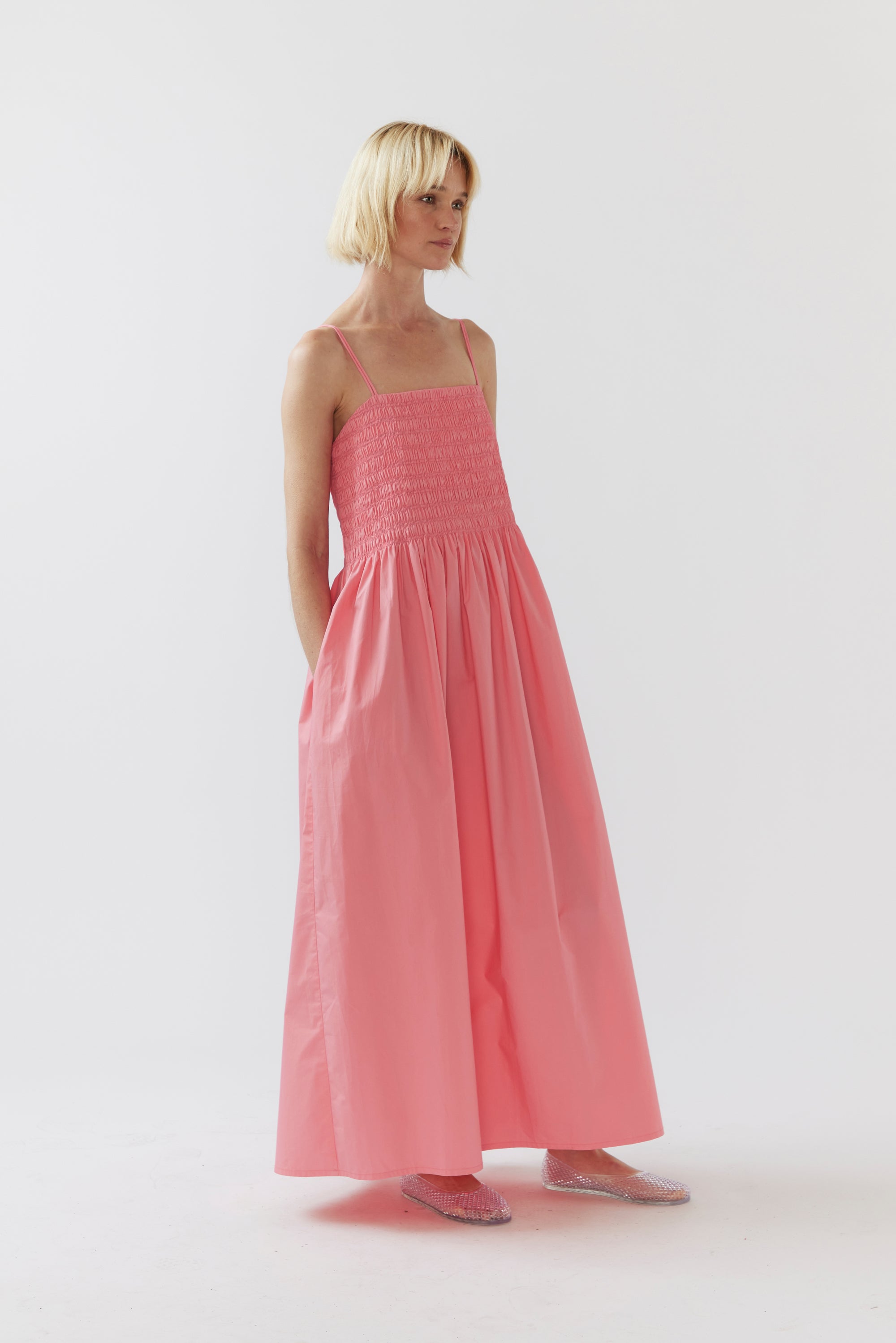 Liv Dress | Strawberry Pink Poplin