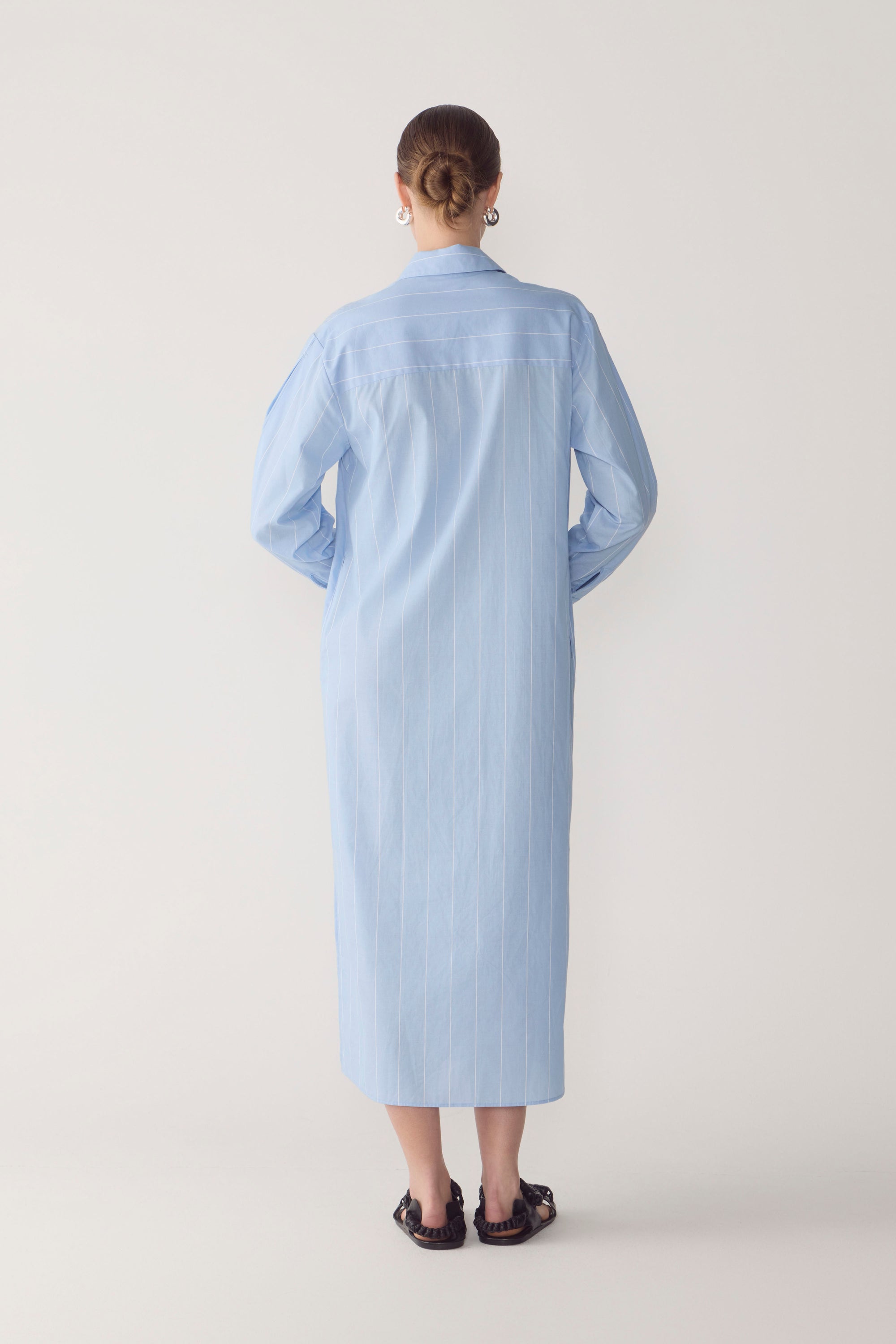 Lolly Dress | Chambray Pinstripe Cotton