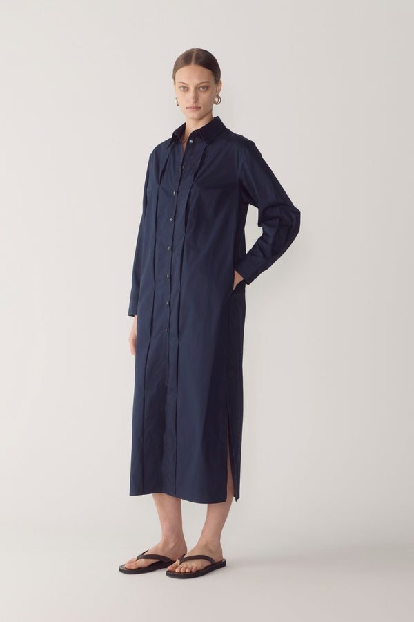 Lolly Dress | Navy Poplin