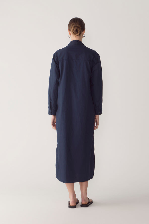 Lolly Dress | Navy Poplin