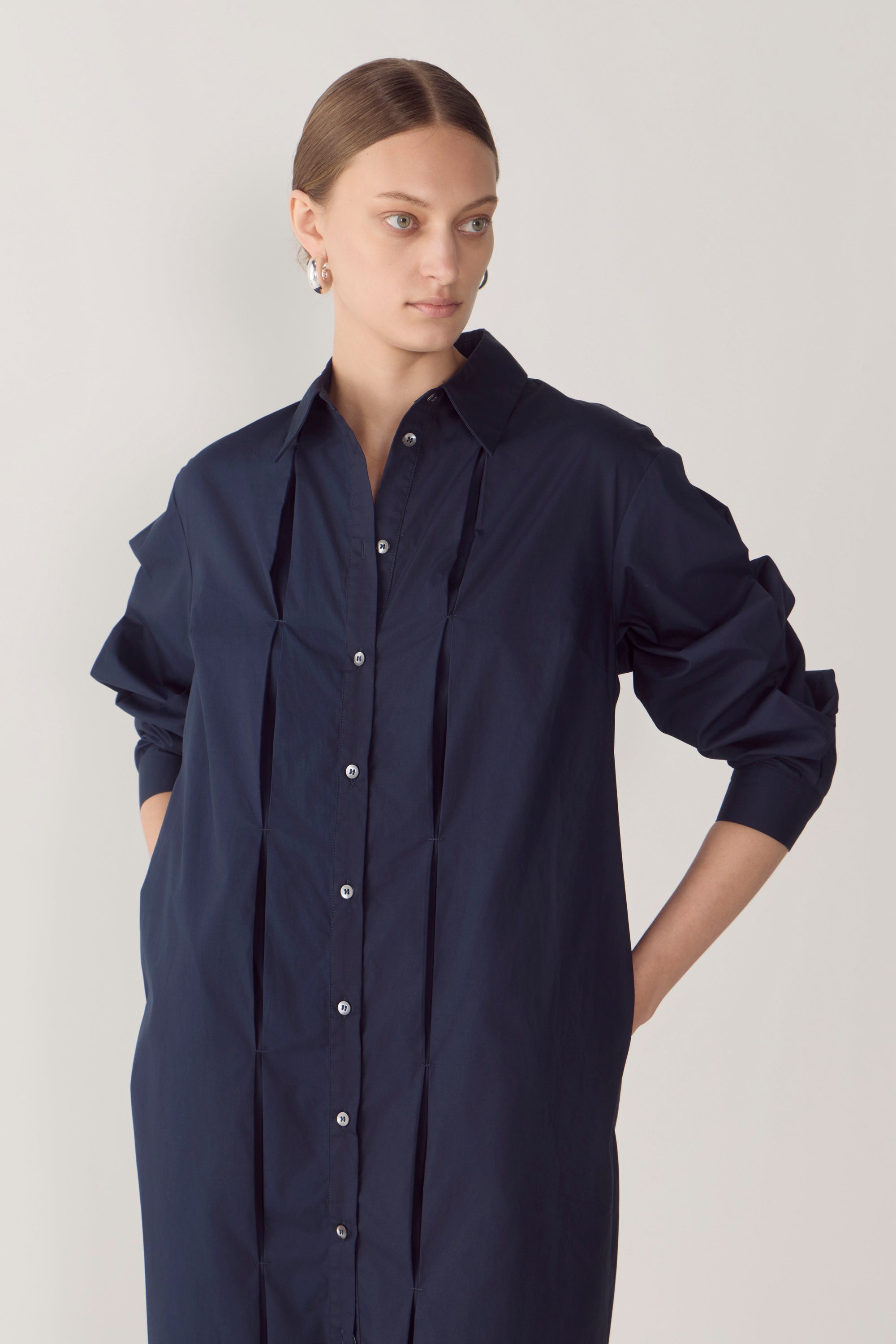 Lolly Dress | Navy Poplin