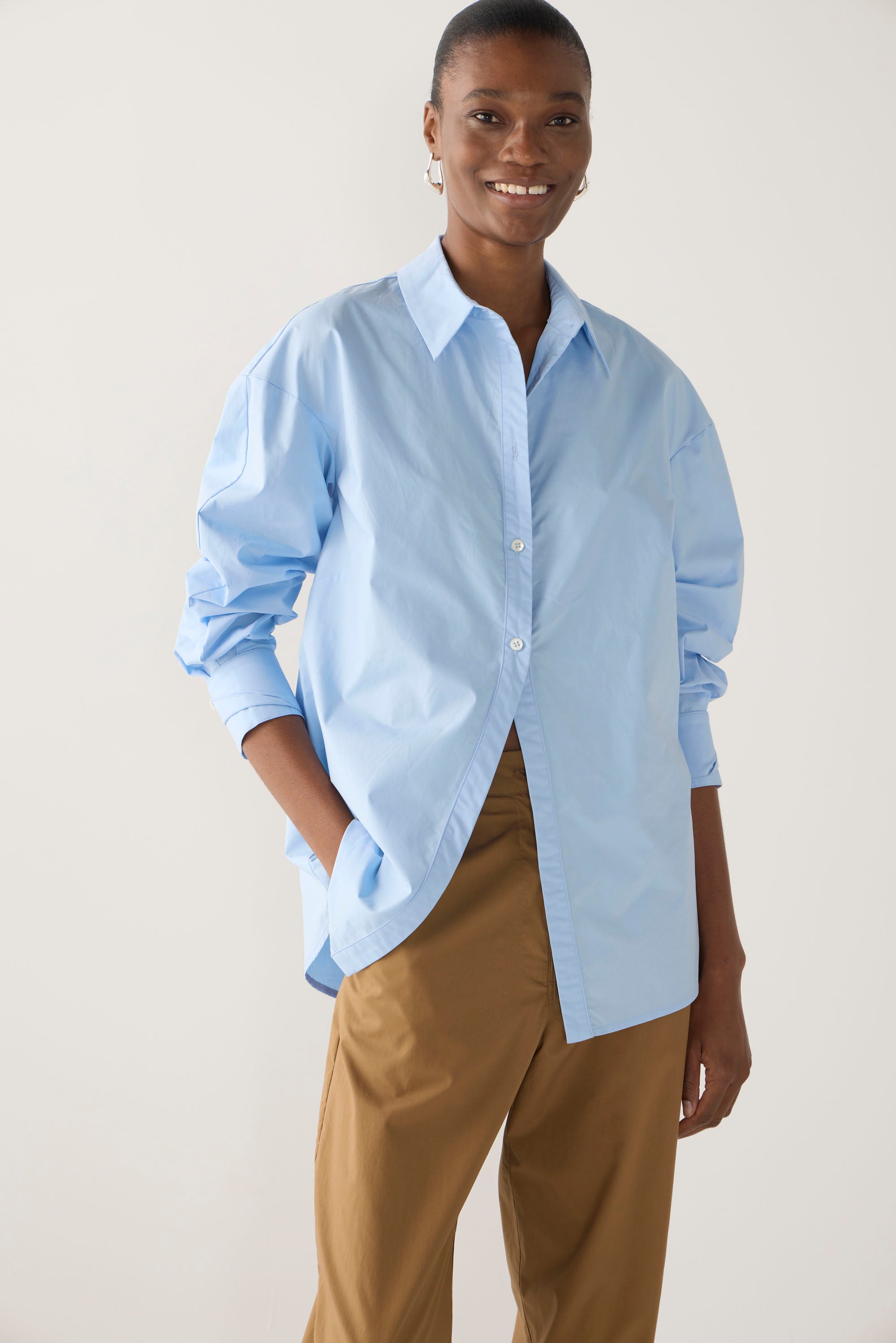 Lucie Shirt | Chambray Poplin