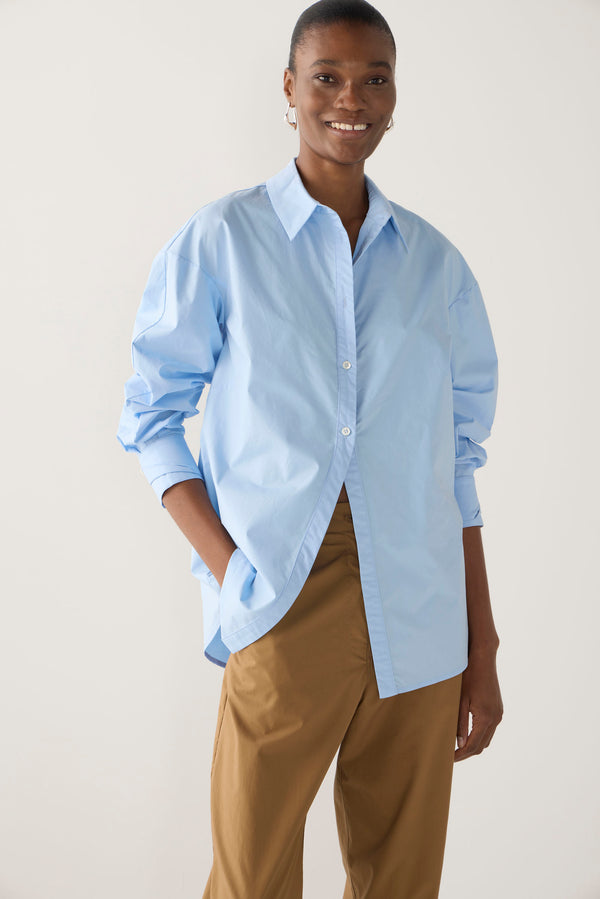 Lucie Shirt | Chambray Poplin
