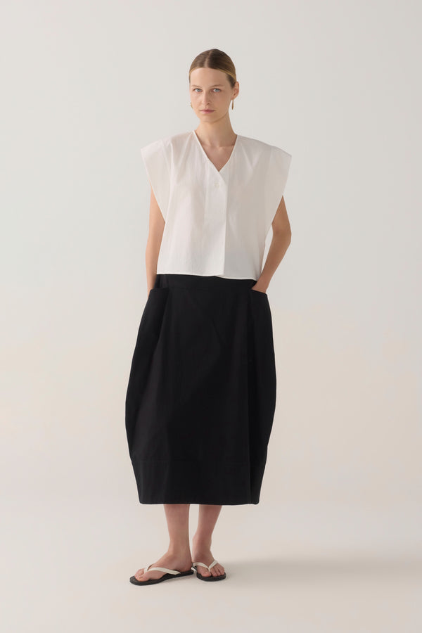 Lark Top | White Spotty Cotton