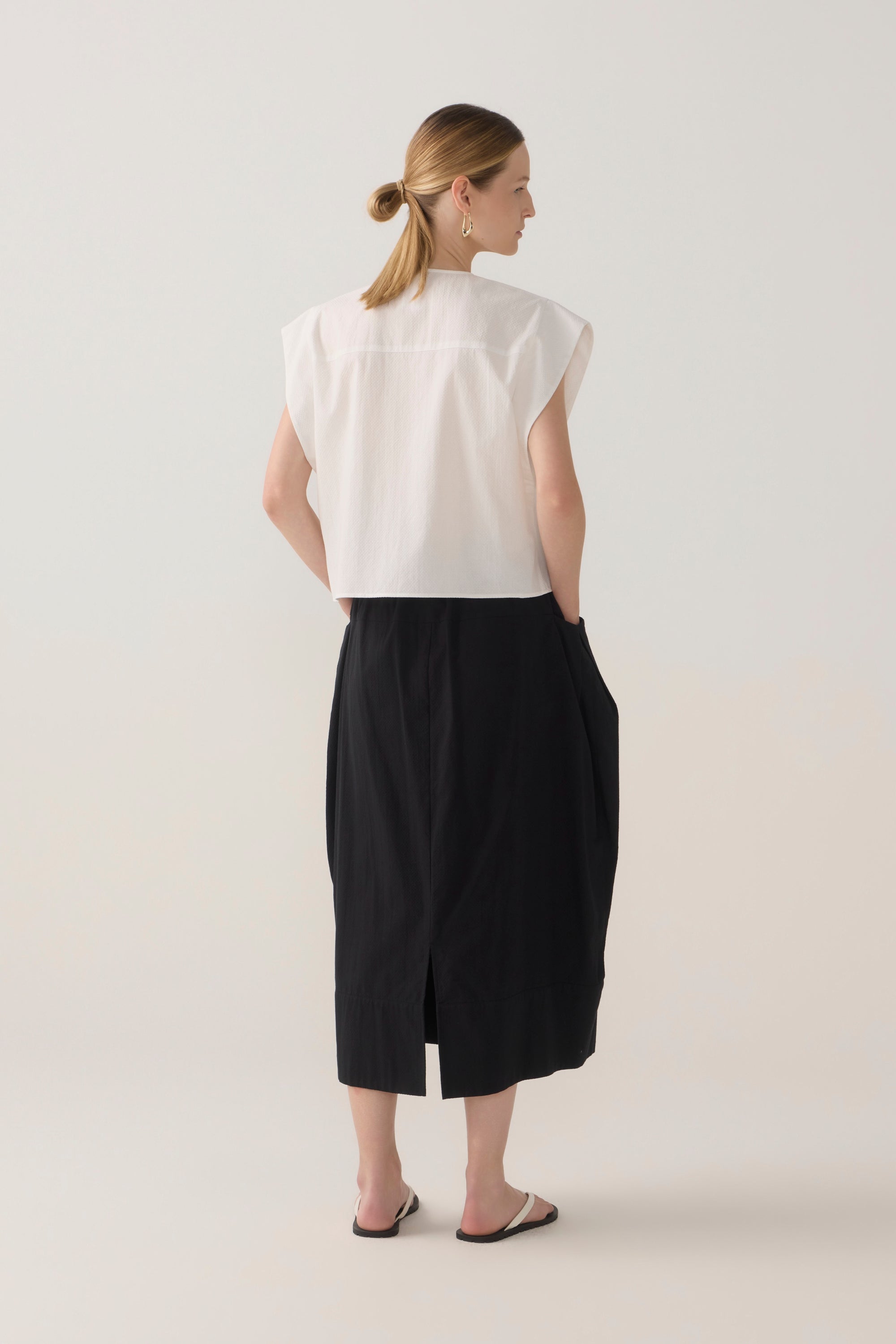 Lark Top | White Spotty Cotton