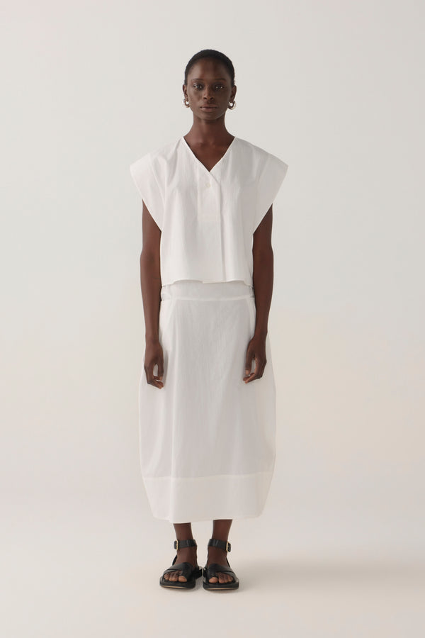 Lark Top | White Spotty Cotton