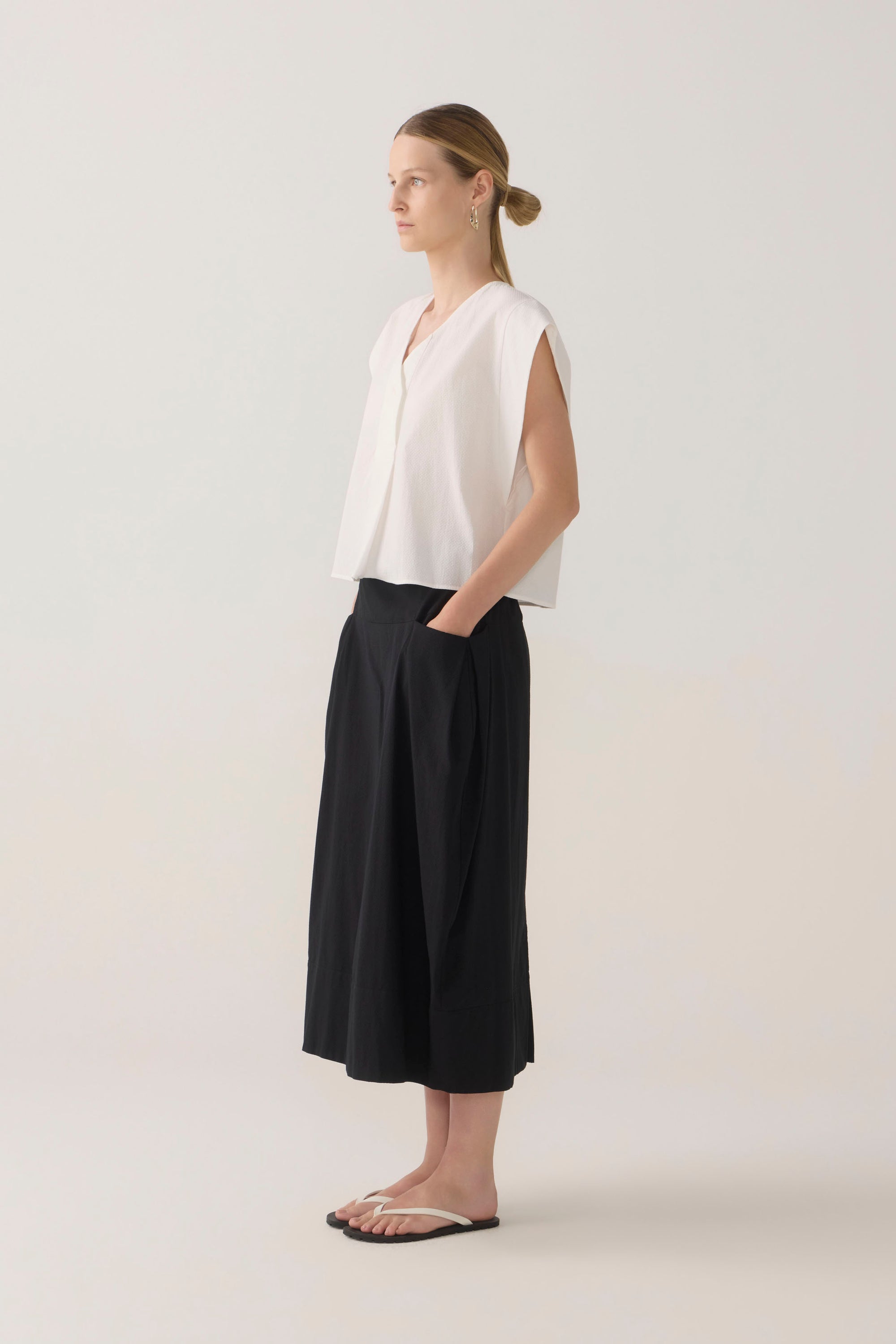 Lark Top | White Spotty Cotton