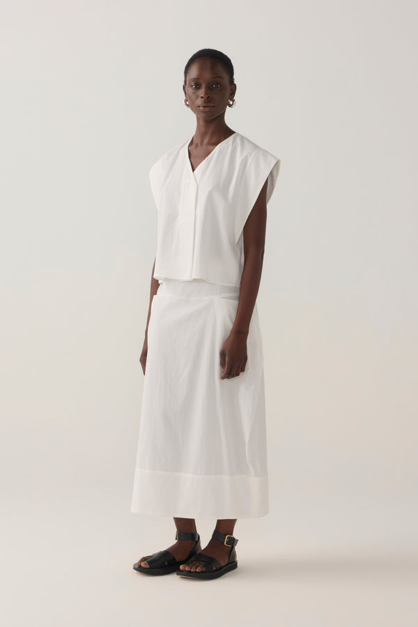 Lark Top | White Spotty Cotton