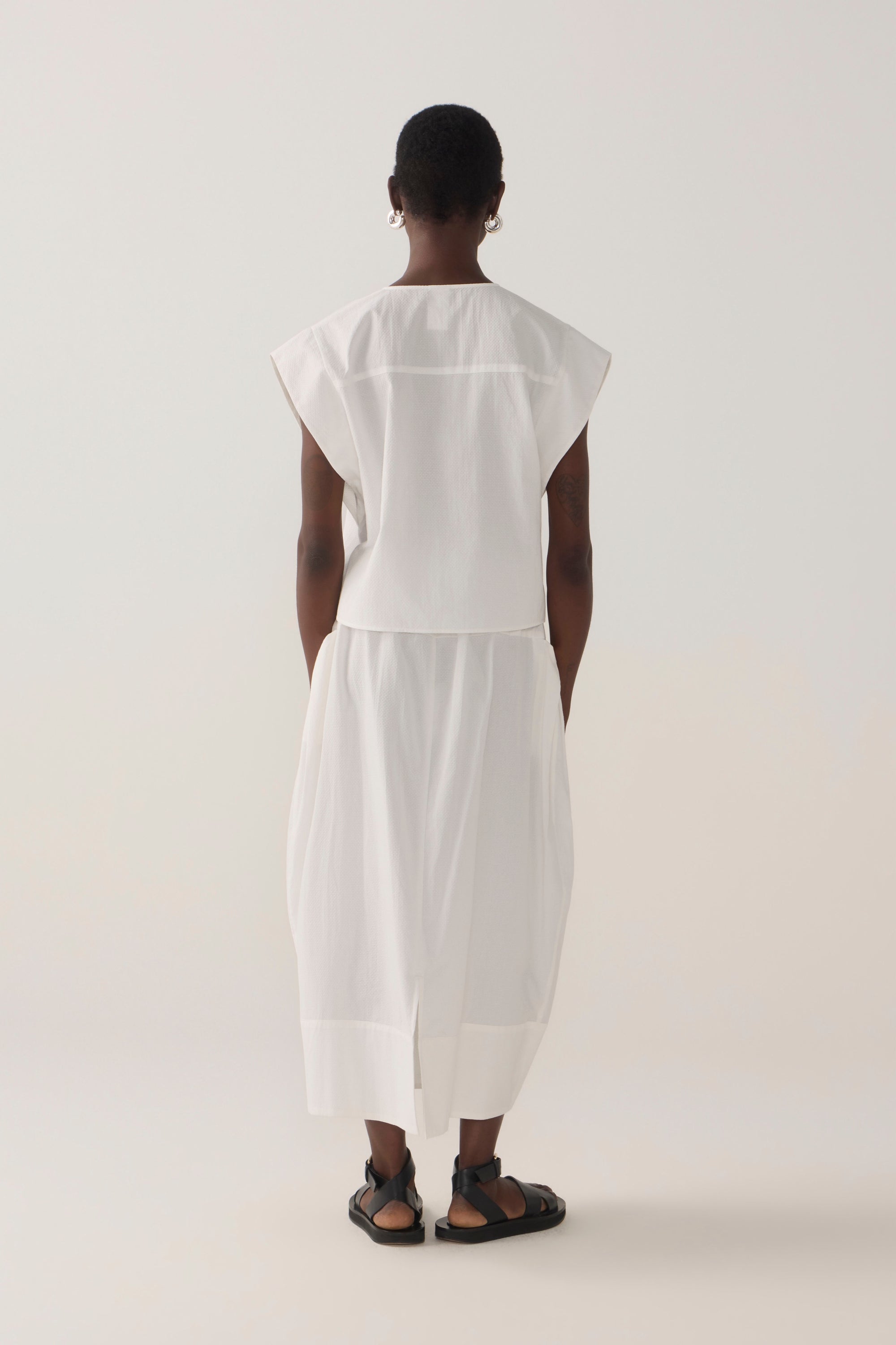 Lark Top | White Spotty Cotton