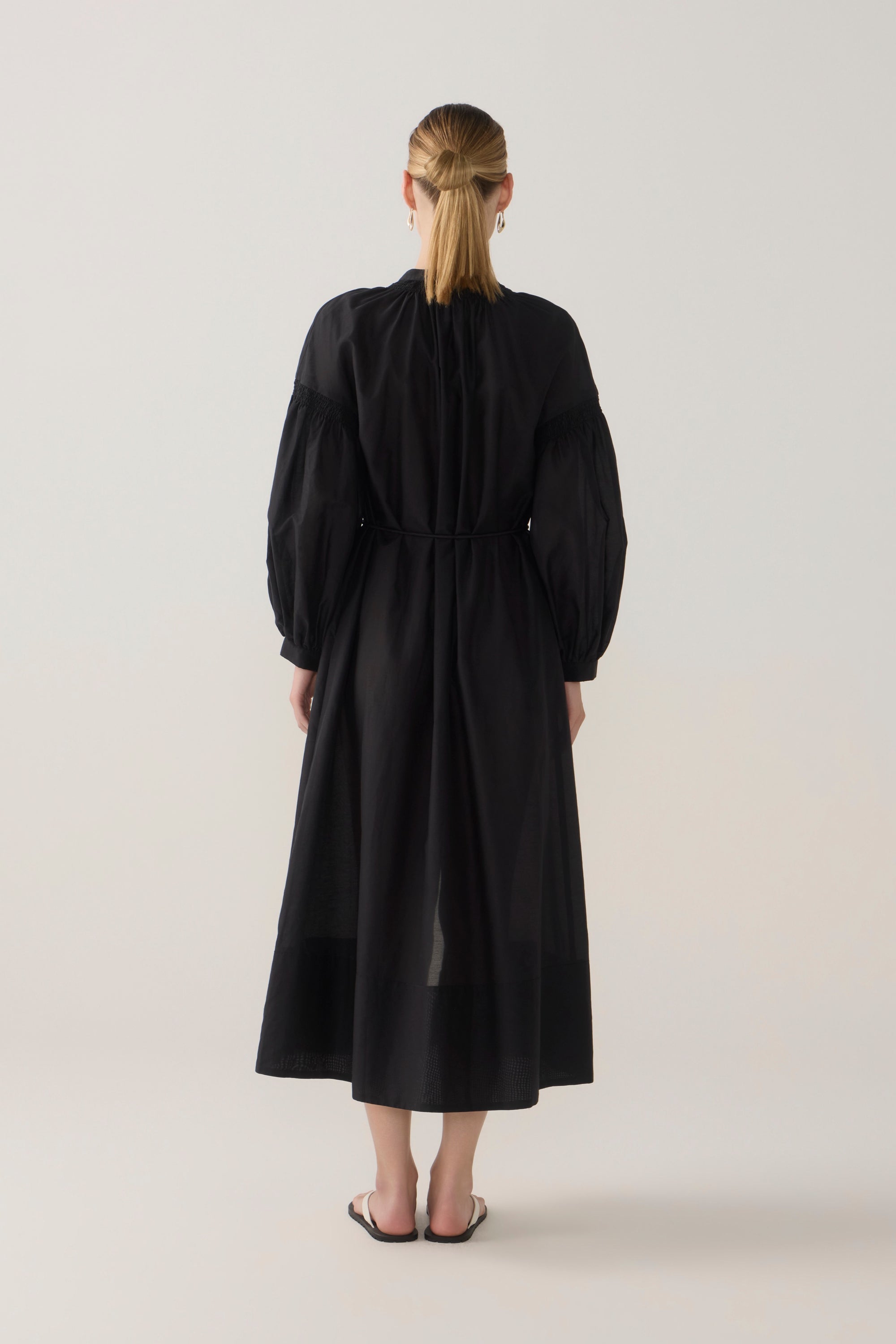Leilani Dress | Black Cotton Silk