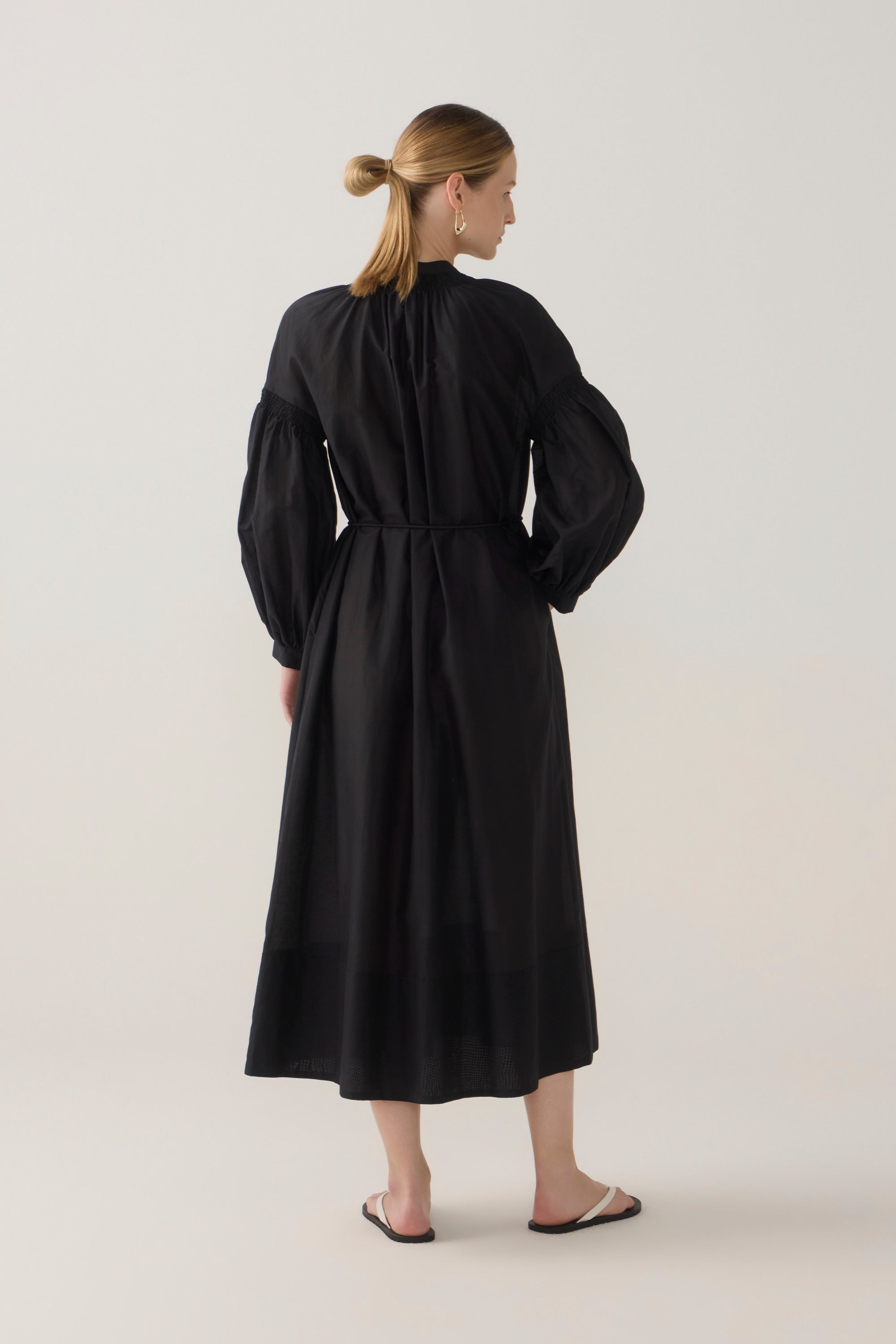 Leilani Dress | Black Cotton Silk