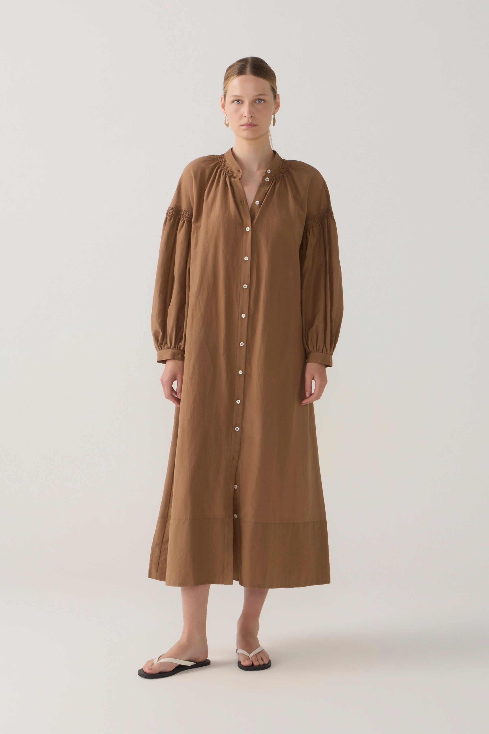 Leilani Dress | Chestnut Cotton Silk