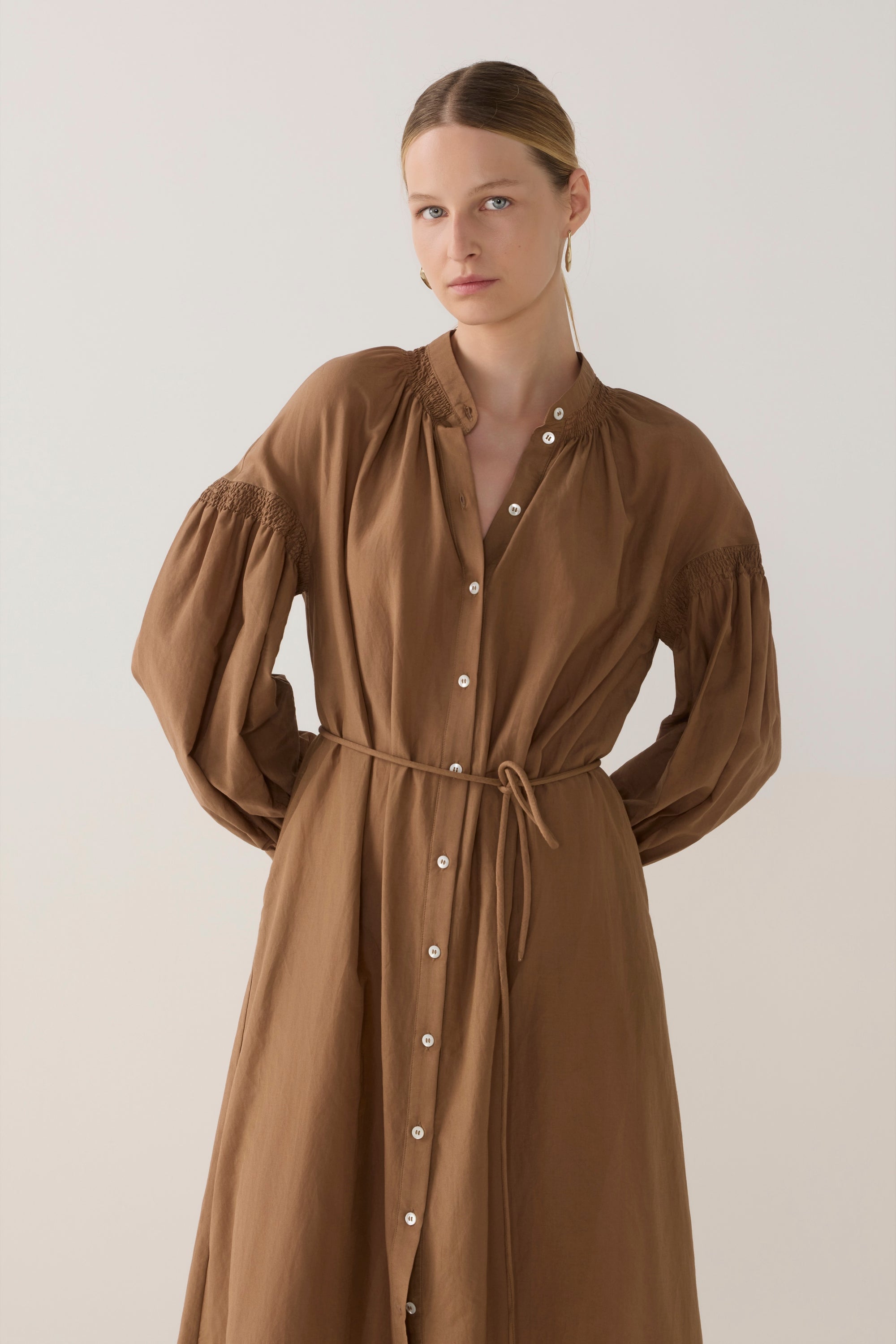 Leilani Dress | Chestnut Cotton Silk