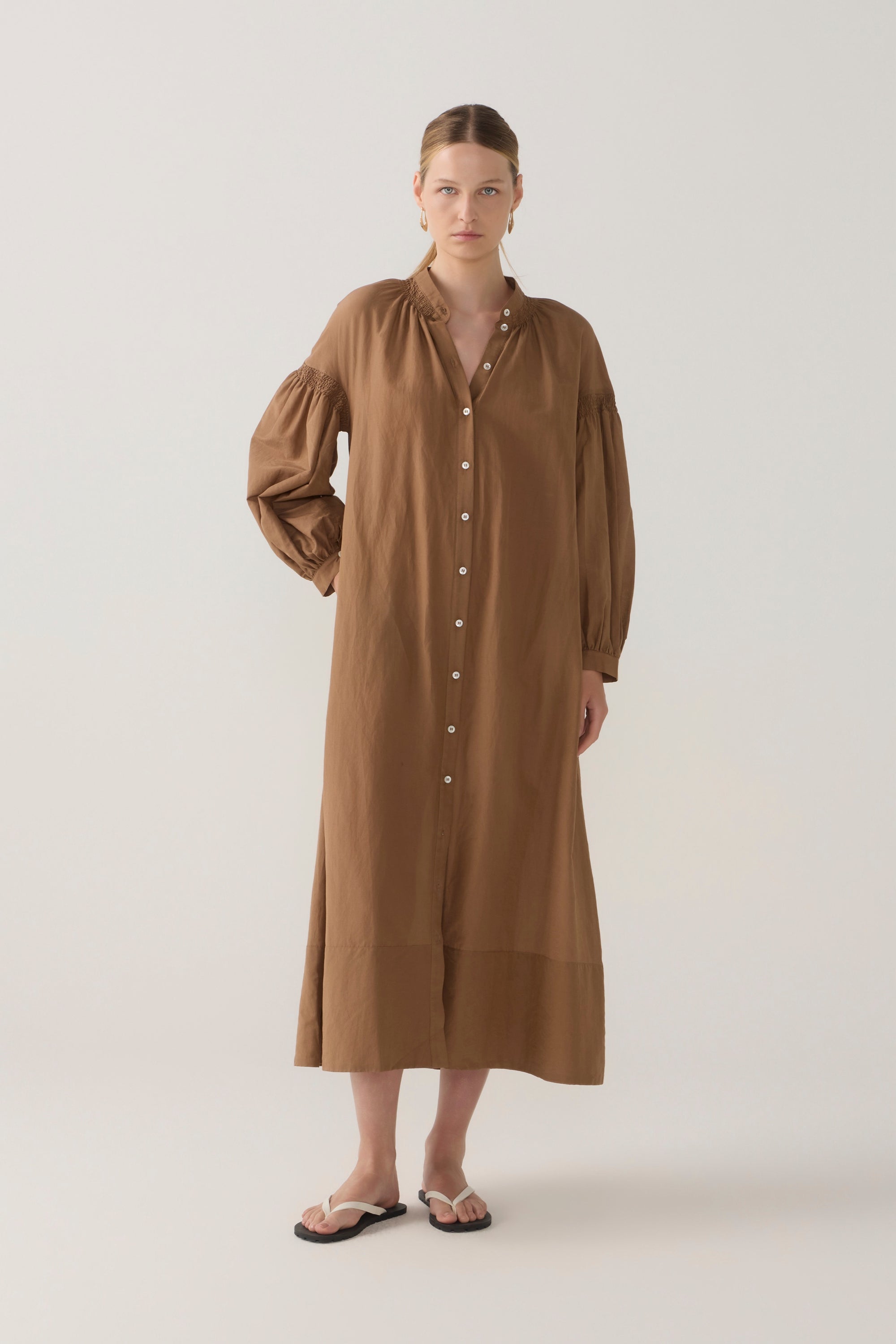 Leilani Dress | Chestnut Cotton Silk