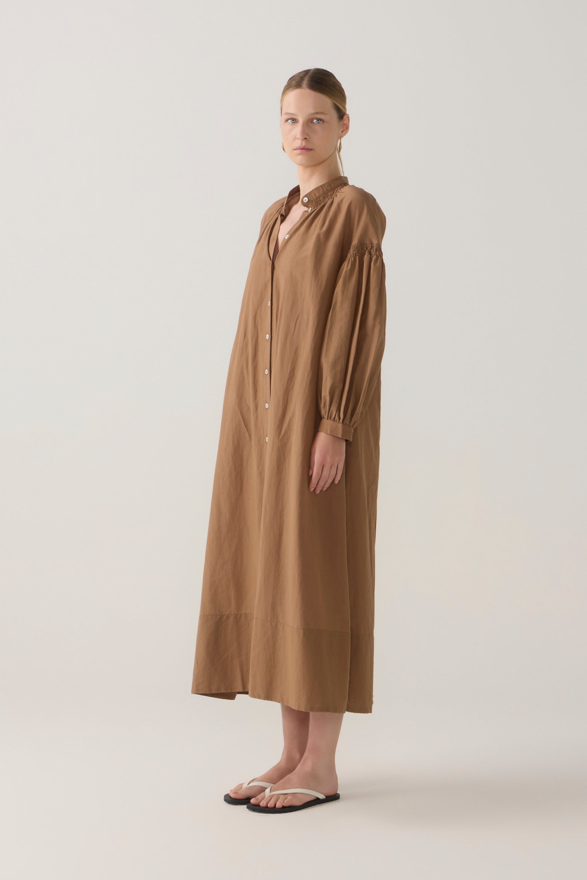 Leilani Dress | Chestnut Cotton Silk