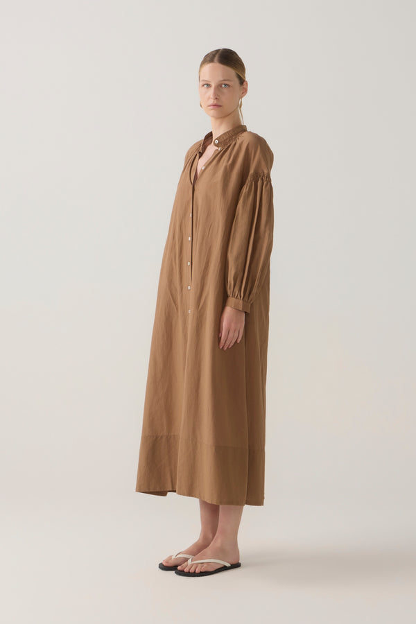 Leilani Dress | Chestnut Cotton Silk