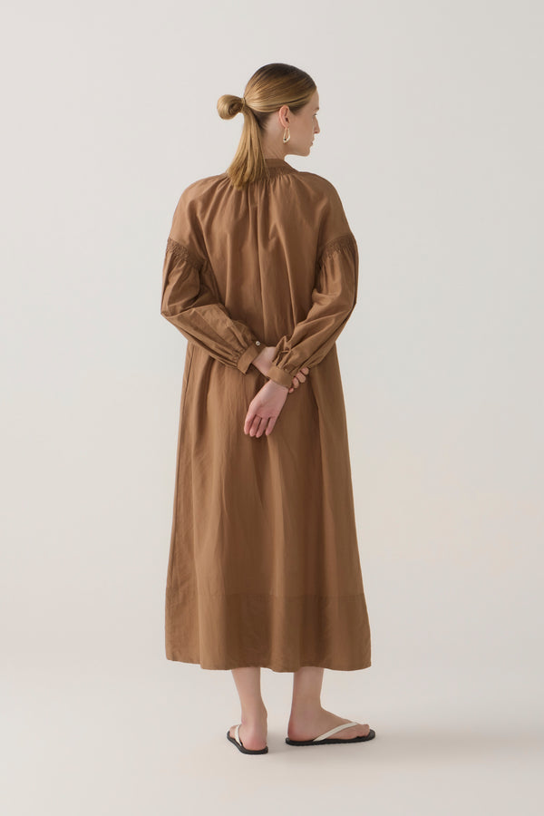 Leilani Dress | Chestnut Cotton Silk