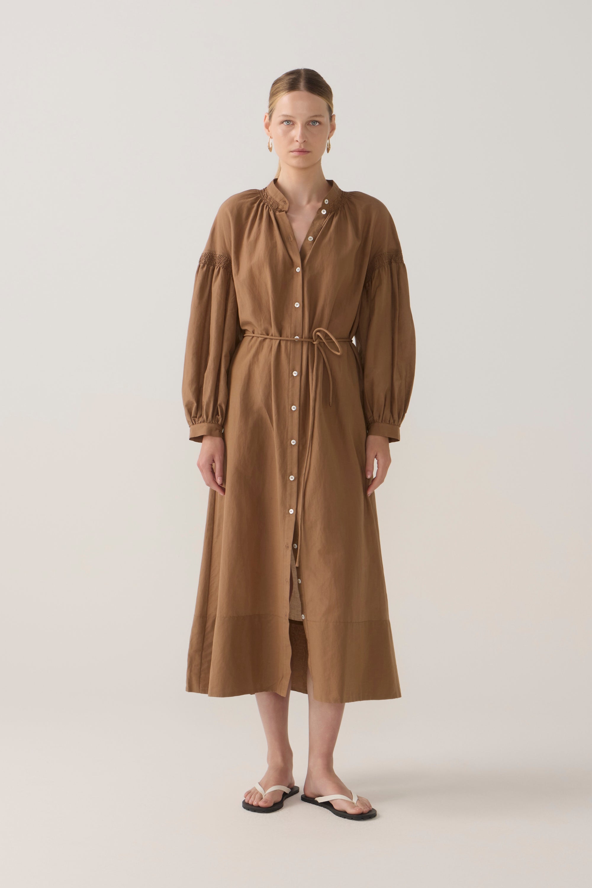 Leilani Dress | Chestnut Cotton Silk