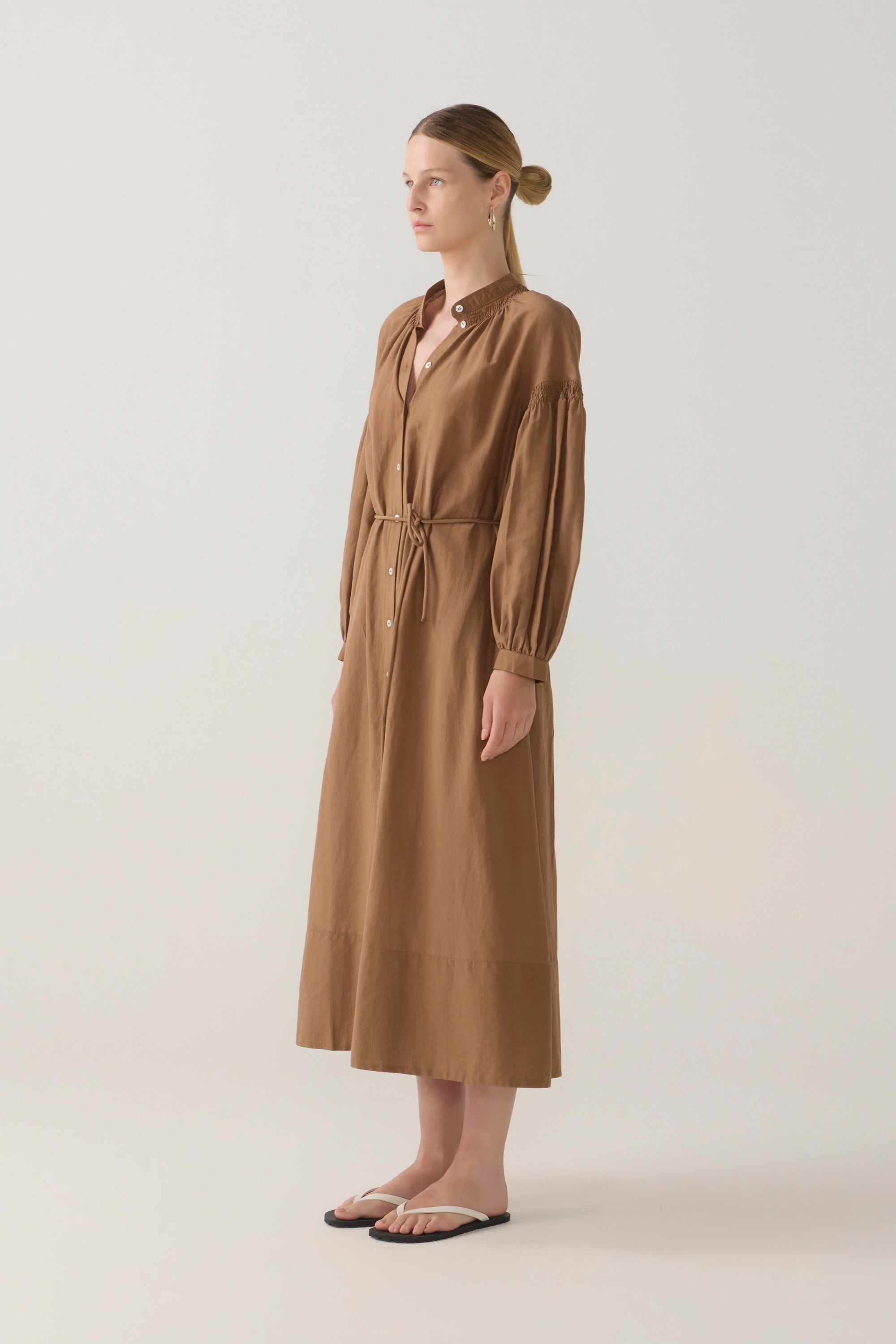 Leilani Dress | Chestnut Cotton Silk