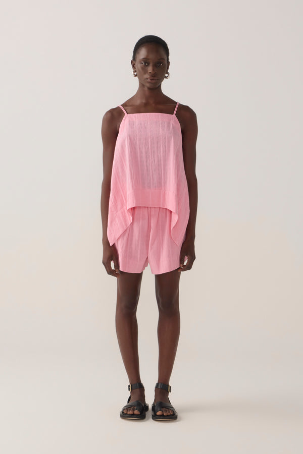 Lena Short | Watermelon Check Cotton