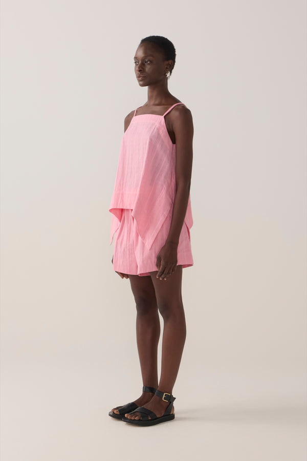 Lena Short | Watermelon Check Cotton