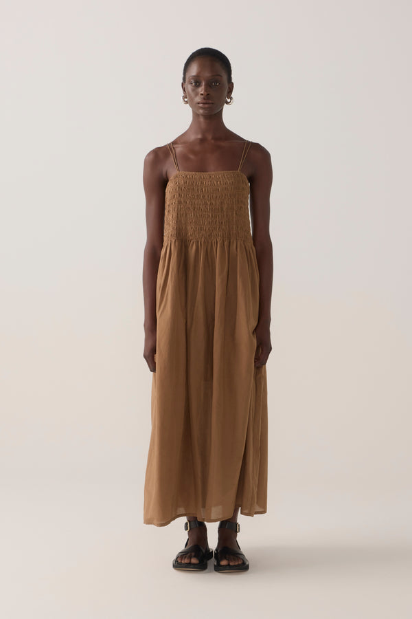 Liv Dress | Chestnut Cotton Silk